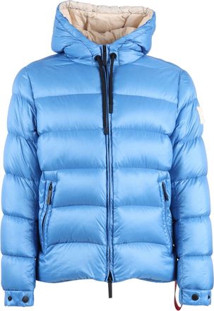 Afterlabel Hooded Puffer Jacket with Horizontal Quilted Padding and Patch Detail