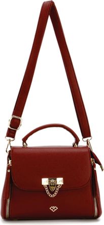 Generic Small Crossbody Handbag for Women with Top Handle, Trapezoid Grab Bag with Chain Detail, Adjustable Shoulder Strap, PU Leather Satchel for Daily Use (