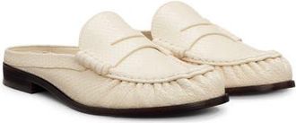 Reformation Francine Loafer Mule in Almond Watersnake at Nordstrom, Size 10.5