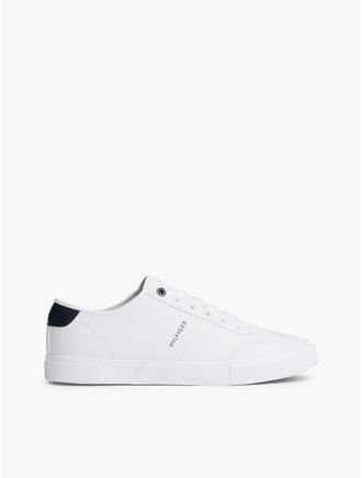 Tommy Hilfiger Mens Smooth Low-Top Sneaker - White/Navy - US 10.5 / EU 43.5