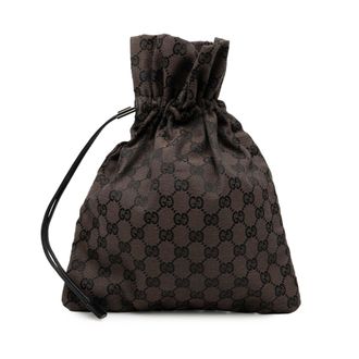 Gucci Voorafgebruikte Gg Canvas Trekkoord Zak