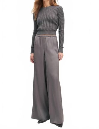 Favorite Daughter Effortless Wide Leg Pants In Grey Shadow