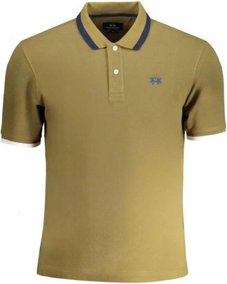 La Martina Groen Katoenen Poloshirt met Contrastdetails - Heren - Polos - Groen - L - Katoen - Tops