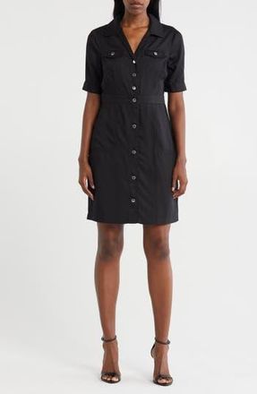 Nanette Lepore Short Sleeve Shirtdress in Black at Nordstrom Rack, Size Medium