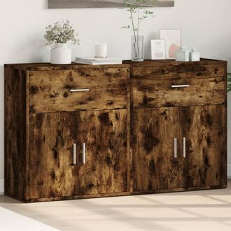 vidaXL Vidaxl - Aparador De Madera De Ingenier&iacute;a 2 Uds Roble Ahumado 60x31x70cm