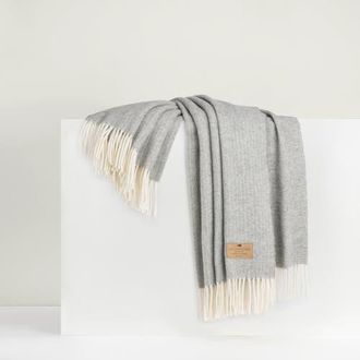 Lands Downunder Pinstripe Cashmere Throw in Silver at Nordstrom