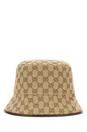 Gucci Beige GG Logo Bucket Hat
