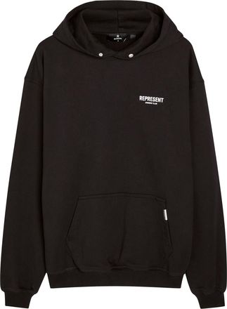 Represent Owners Club Logo Hooded Cotton Sweatshirt - Black - Xxl