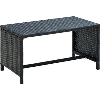 vidaXL Mesa De Centro De Rat&aacute;n Sint&eacute;tico Negro 70x40x38 Cm Vidaxl