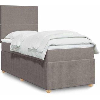 vidaXL Cama Box Spring Con Colch&oacute;n Tela Gris Taupe 90x200 Cm Vidaxl