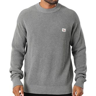 Calvin Klein Truien & Vesten, Heren, Grijs, S, Katoen, Cotton Waffle Sweater