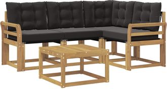 vidaXL Conjunto De Sof&aacute;s De Exterior 5 Uds. Blanco Y Negro Vidaxl