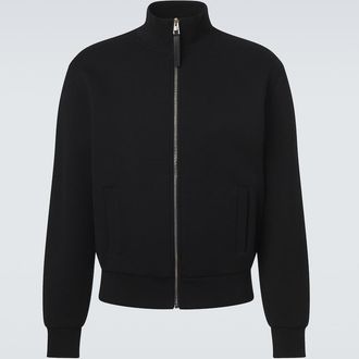 Givenchy Herringbone cotton-blend zip-up sweater