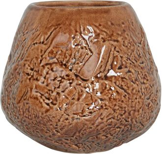 Beliani Beliani - Florero Decoraci&oacute;n Del Hogar Gres Impermeable Marr&oacute;n Betta