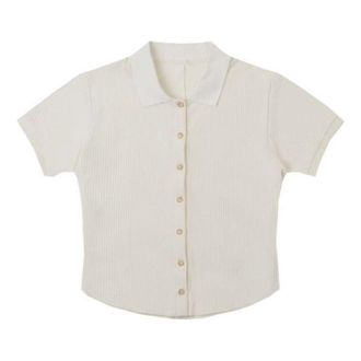 Converse (WMNS) Converse Gradient Letter Embroidery Polo Shirt White 10027237-A01