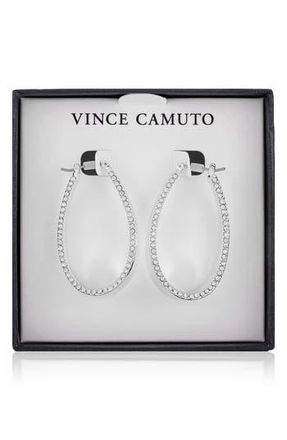Vince Camuto Scoop Pavé Drop Earrings in Silver Tone at Nordstrom Rack