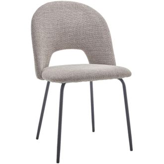 Home Heavenly Home Heavenly - Pack 4 Sillas Comedor Cecile - Dise&ntilde;o Elegante Con Respaldo Redondeado, Tapizado Tela Suave, Patas Met&aacute;licas Negr Color : Beige Jaspea