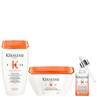Kerastase Womens K&eacute;rastase Nutritive Trio - Hydrating Bundle for Very Dry, Medium-Thick Hair (Bain Satin 250ml, Masquintense Riche 200ml, Nutri-Supplement 50ml)