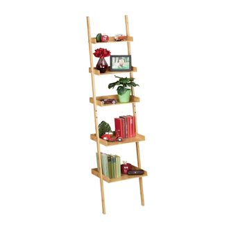 Relaxdays Relaxdays - Estanter&iacute;a Escalera Bamb&uacute;, 5 Baldas, Ba&ntilde;o, Cocina, Sal&oacute;n, Estante Pie Para Apoyar, 190 X 45 X 40 Cm, Natural