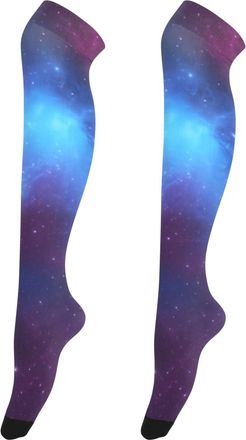 Generic Thigh Highs Stockings Women over the Knee Stockings Pink Thigh High Tights Girls Galaxy Space Nebula Blue Purple, Galaxy Space Nebula Blue Purple, Med