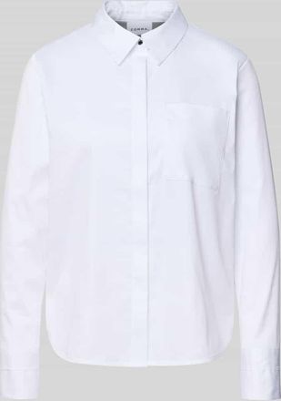 Comma Regular Fit Hemdbluse mit Brusttasche in Weiss, Größe 34
