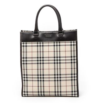 Burberry Pre-owned Womens Vertical Tote Shoulder Bag - Beige - One Size