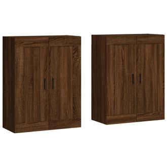Berkfield Home Wall Mounted Cabinets 2 pcs Brown Oak Engineered Wood
