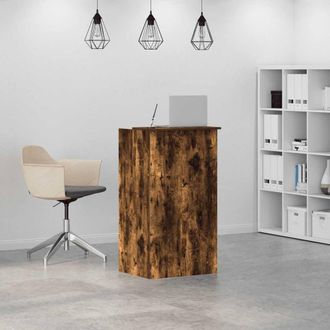 Berkfield Home Reception Desk Smoked Oak 55x50x103.5 cm Engineered Wood in Brown