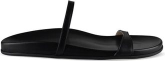The Row Hugh Thin Strap Slide - Dames - Sandalen - Zwart - 39 EU - Leer - Schoenen