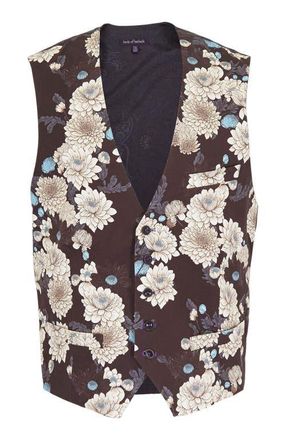 Lords of Harlech Wilbur Waistcoat Vest in Serious Floral Black at Nordstrom, Size 38