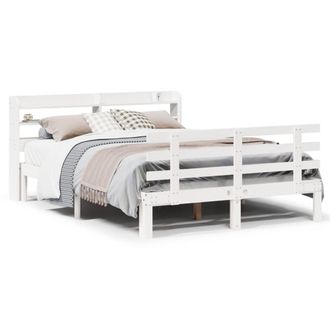 Berkfield Home Bed Frame with Headboard without Mattress White 150x200 cm King Size