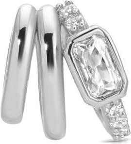 Ettika Single Cluster Ear Cuff in Silver at Nordstrom