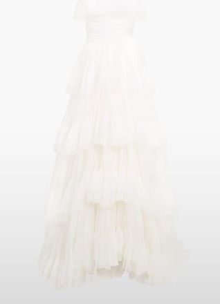 Jenny Packham Angel Falls Tiered Maxi Dress in Ivory at Nordstrom, Size 14 Uk