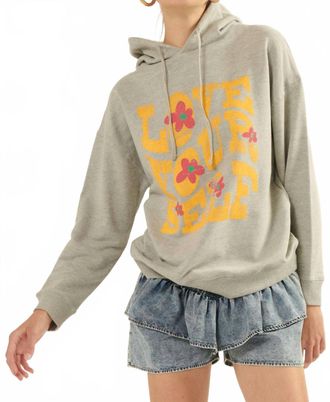 Promesa Love Yourself Graphic Hoodie In Grey