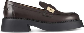 Ferragamo Platte Schoenen New Port T Moro - Dames - Loafers - Bruin - 35 EU - Schoenen