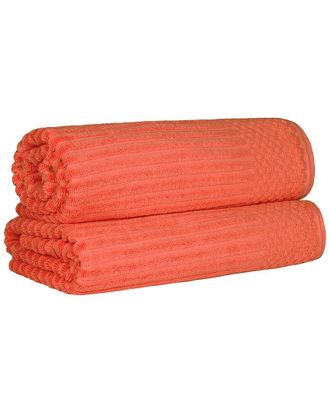 Superior Cotton Highly Absorbent Solid And Checkered Border Bath Sheet Set