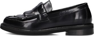 Stefano Lauran Zwarte Leren Loafers voor Herfst/Winter - Dames - Loafers - Zwart - 38 EU - Wol - Schoenen