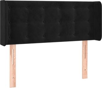vidaXL Cabecero Con Led De Terciopelo Negro 103x16x78/88 Cm Vidaxl