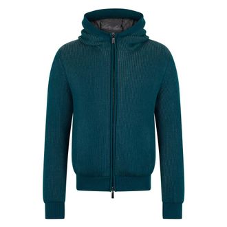 Moorer Hoodies & sweatvesten, Heren, Groen, M, Leer, Hooded Jacket