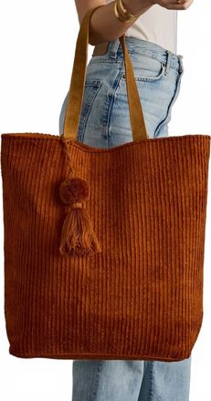 Panache Womens Corduroy Tote Bag In Rust