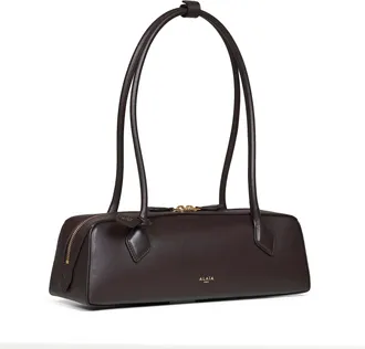 Alaia Womens Shoulder Bag Le Teckel Dark Brown Calf Leather