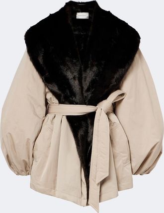 Magda Butrym Shearling-trimmed wrap coat