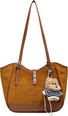 Generic Faux Suede Womens Handbag Large Shoulder Bag for Women Leisure Work Gift