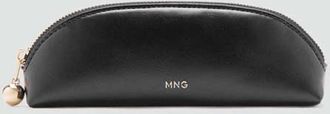 Mango Astuccio zip mini perlina nero - Donna - Taglia unica - MANGO