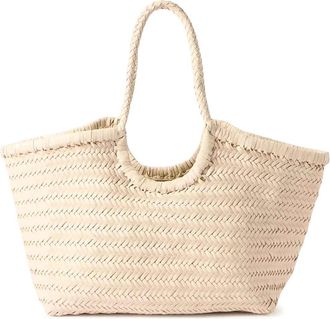 Dragon Diffusion Nantucket Big Tote Bag In Woven Leather Sand