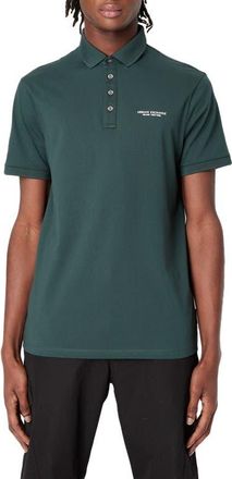 A|X Armani Exchange Milano/New York Logo Polo in Green Gables at Nordstrom, Size Medium