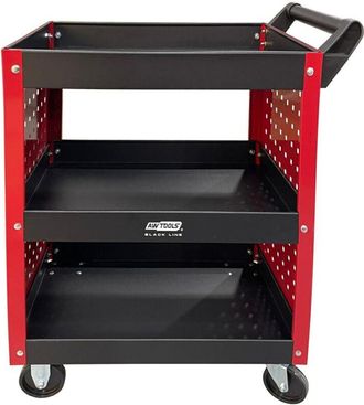 OEM Carro De Taller Metalizado Awtools, Modelo 3 Niveles Con Perforaci&oacute;n, Ideal Para Organizar Herramientas, Dise&ntilde;o Robusto, Compacto, Alta Capacidad De C