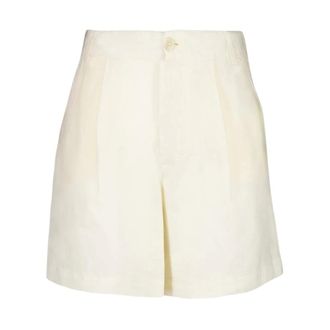 120% Lino Dames, Korte broeken, Beige, Maat: S Linnen