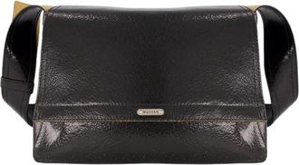 Alexander McQueen Gekraakt leren Slouch tas - Heren - Schoudertassen - Zwart - ONE Size - Leer - Tassen