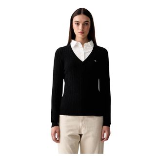 GANT Dames, Truien, Zwart, Maat: XL